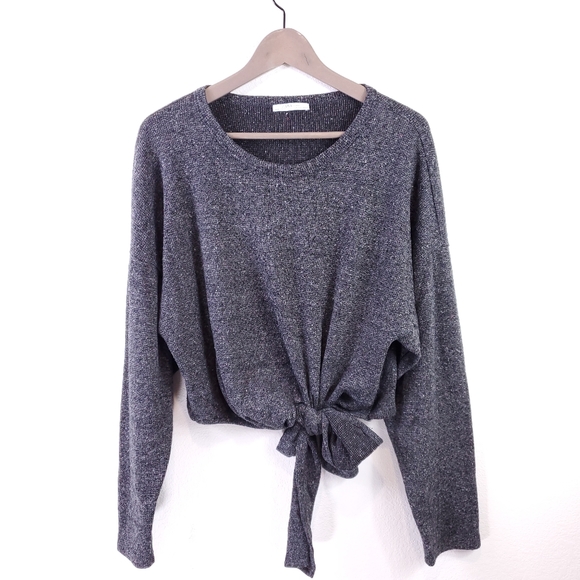 Zara Tops - Zara Woman Gray Front Tie Shirt